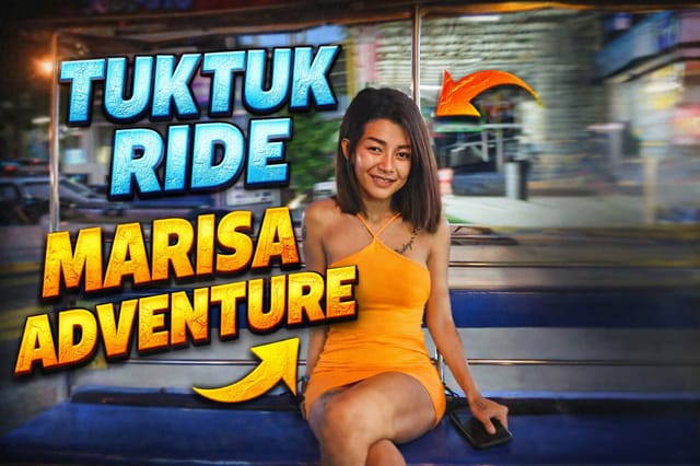 Marisa TukTukPatrol performs vaginal sex and oral sex on a TukTuk in this POV VR video