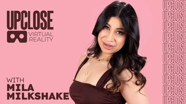 Mila Milkshake performs a POV blowjob with dirty talk and twerking in close up 8K VR production.