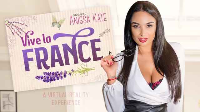 Anissa Kate performs oral sex in a POV French VR scene with 60fps quality and orgasm.