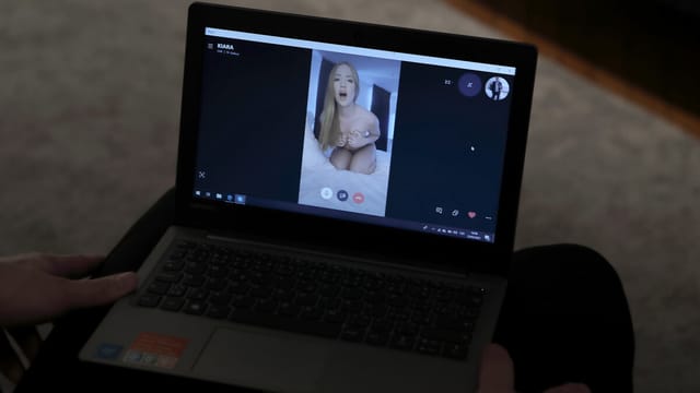 Kiara Lord wears a garter belt while performing vaginal sex and a blowjob in a DarkRoomVR POV scene