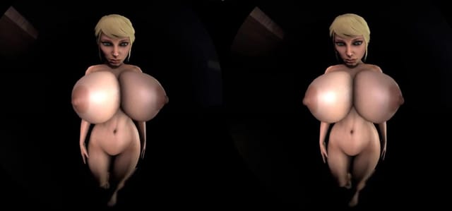 Blonde 3D model experiences breast expansion and bouncing in this 4K VR video produced by sfmvr.tumblr.