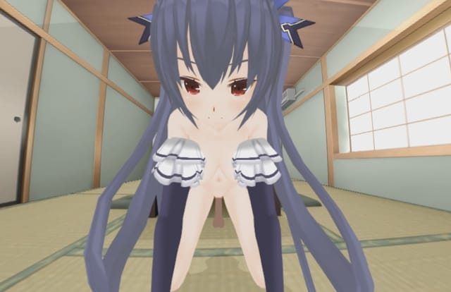 Neptunia Cute Noire in reverse cowgirl pose for 4K VR POV hentai scene by Lewd FRAGGY