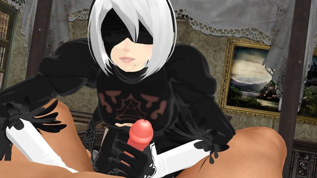 Nier Automata - 2B Handjob & BJ Lewd FRAGGY HentaiGirl — photo 2