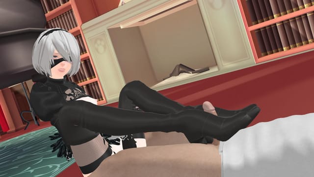 Nier Automata - 2B Footjob Lewd FRAGGY HentaiGirl vr porn game — photo 2