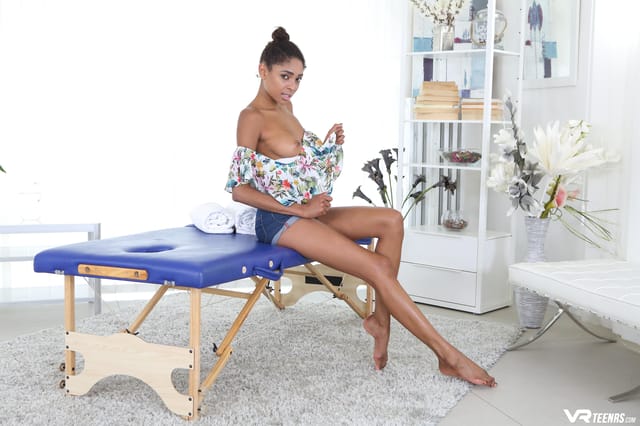 Luna Corazon performs solo masturbation in a Brazilian setting for VRTeenrs in 60 FPS VR.