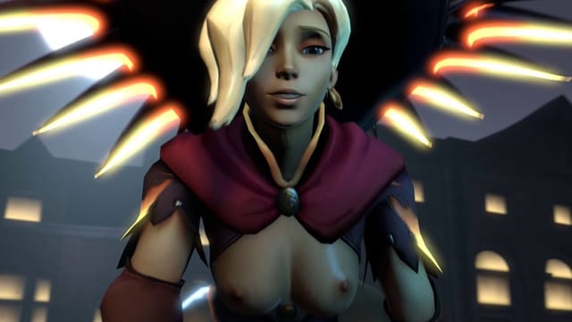 CGI model Mercy in a fantasy setting performs a POV witch roleplay in this 4K 180-degree VR binaural sound experience.