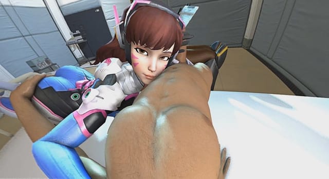 CGI Mercy as Overwatch character in DarkDreams 4K 180 degree VR parody with binaural sound