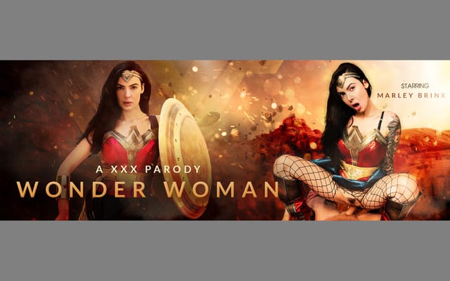 Marley Brinx as Wonder Woman performs a POV blowjob in cosplay for VR Bangers in 60 FPS premium quality.