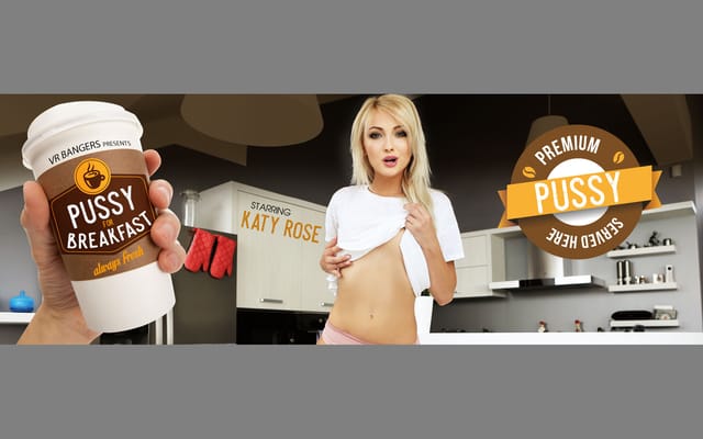 Katy Rose performs solo masturbation in a POV scene from VR Bangers, featuring 4K resolution and 60 FPS European premium VR content.