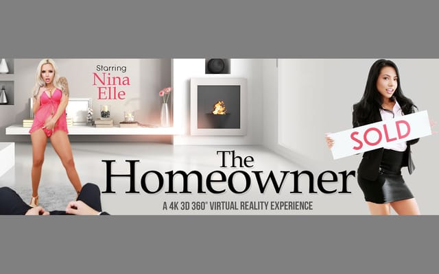 VR Bangers POV footage features Nina Elle in a titty fuck scene filmed in 4K with 60 FPS inside a home setting.