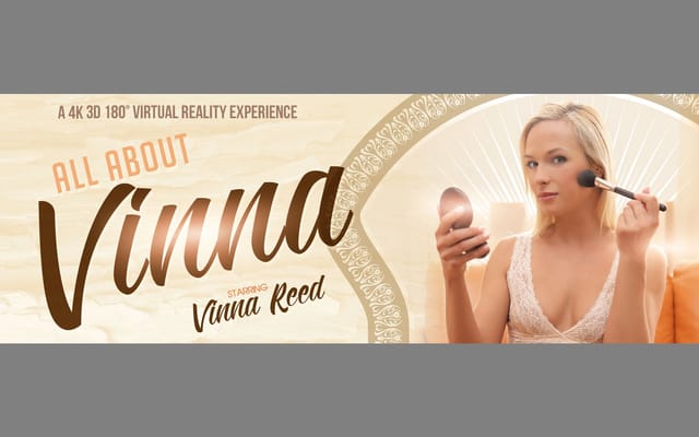 Vinna Reed performs a solo masturbation scene in a VR production from VR Bangers, featuring 4K resolution and 60 FPS streaming.
