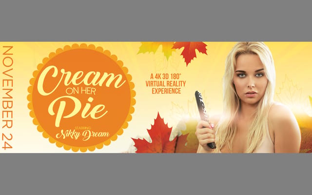 Nikky Dream performs a POV blowjob in a Thanksgiving setting, filmed in 4K 60FPS VR.