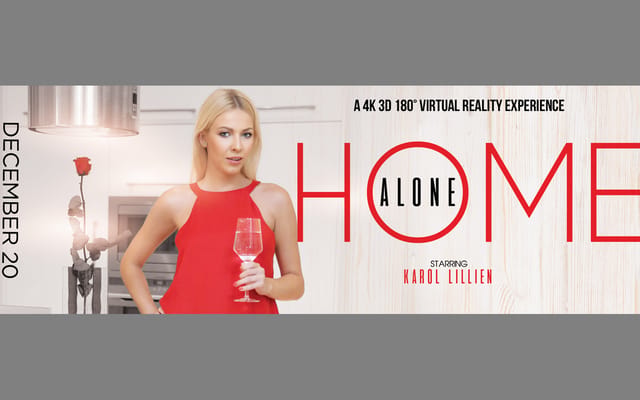 Karol Lilien performs solo masturbation in a home setting captured in VR POV with 60 FPS European production quality.