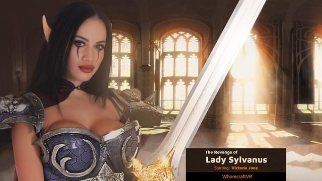 Victoria June performs a POV blowjob in cosplay for WhorecraftVR in 4K quality and 60 FPS