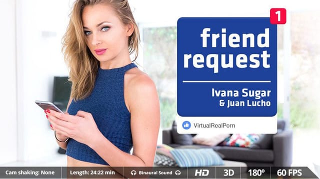 Ivana Sugar receives a blowjob from Juan Lucho in a 4K VR POV scene featuring anal sex.