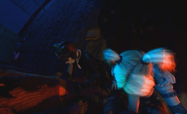 Harley Quinn and Catwoman perform oral sex in a 4K 180 degree VR parody scene by DarkDreams