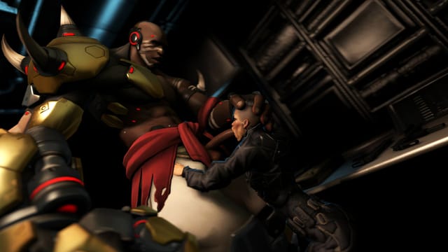 Yelena Federova performs oral sex on Doomfist in a VR POV scene with 4K resolution and 60 FPS.