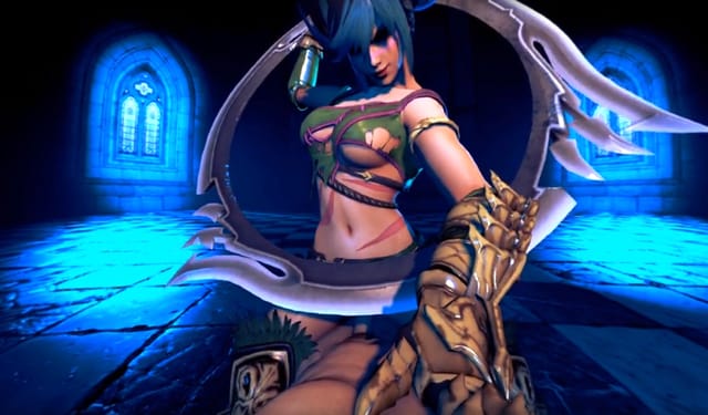 CGI Tira in cowgirl position for VR POV video with 4K resolution and 180 degree view.