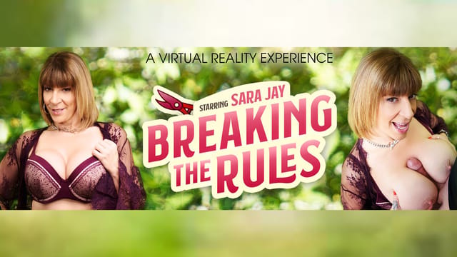 Sara Jay performs a POV blowjob on camera in an outdoor setting for VR Bangers in 60 FPS quality.