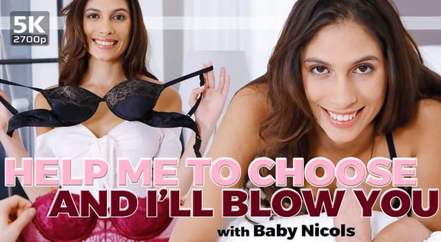 Baby Nicols performs a POV blowjob in 4K 60FPS VR video for TmwVRnet.