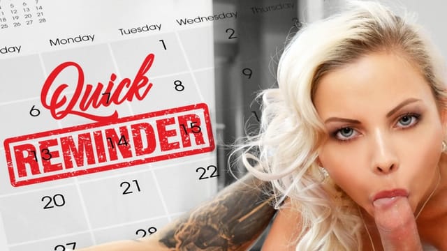 Julia Parker performs a POV blowjob in a VR Conk 4K 6K 60 FPS video with a quick reminder theme.