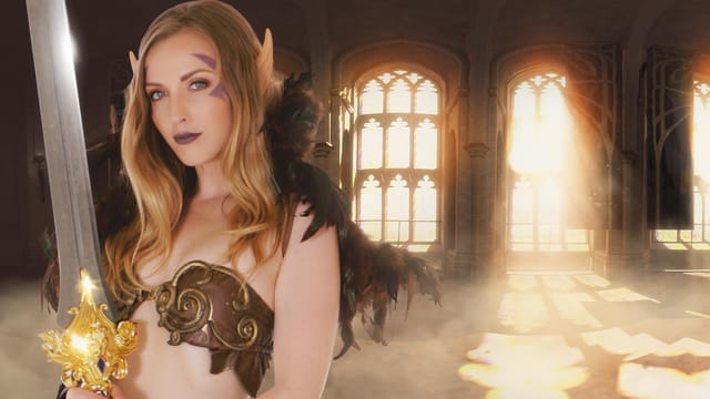 Karla Kush performs a blowjob in cosplay during a 4K VR POV scene in Whoresong Victory by WhorecraftVR