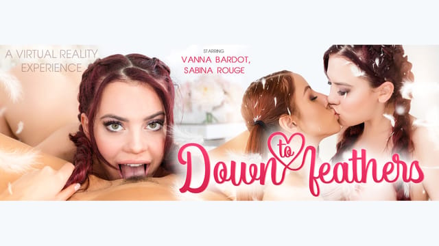 Redhead Vanna Bardot and Sabina Rouge perform oral sex in a feathered bedroom during this 4K VR Bangers pornographic video.