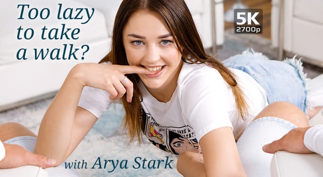 Arya Stark performs a POV blowjob in a European setting, featuring 60 FPS VR content.