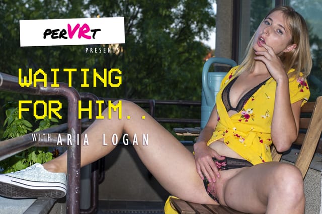 Aria Logan performs solo masturbation in 4K VR while waiting for him in this 180 degree perVRt production