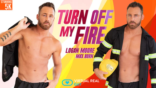 Logan Moore receives a bear anal blowjob in a VR POV scene with Max Born from VirtualRealGay.