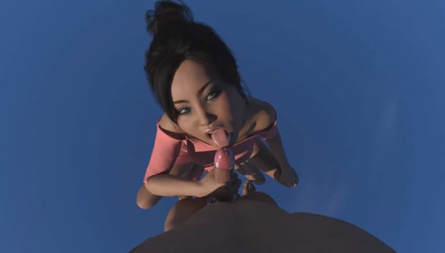CGI hentai VR scene featuring a character requesting oral sex in a 4K 180 degree POV setting with binaural sound.