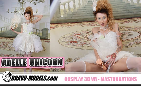 Adele Unicorn performs a solo solo in lingerie with 180 degrees 4K 60 fps VR