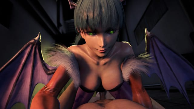 Morrigan performs cowgirl action in this 4K VR POV video featuring succubus themes and 180 degree viewing angles.