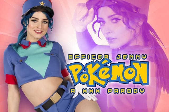 Jewelz Blu cosplay as Officer Jenny gives a POV blowjob in German style with 60fps VR quality