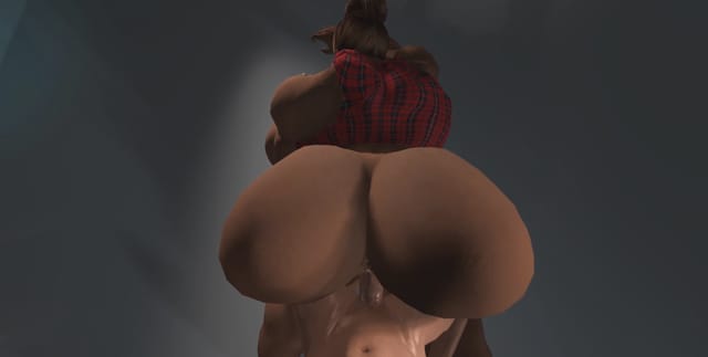CGI cartoon woman with a huge ass in a 180 degree 4K VR adult video scene with no listed model
