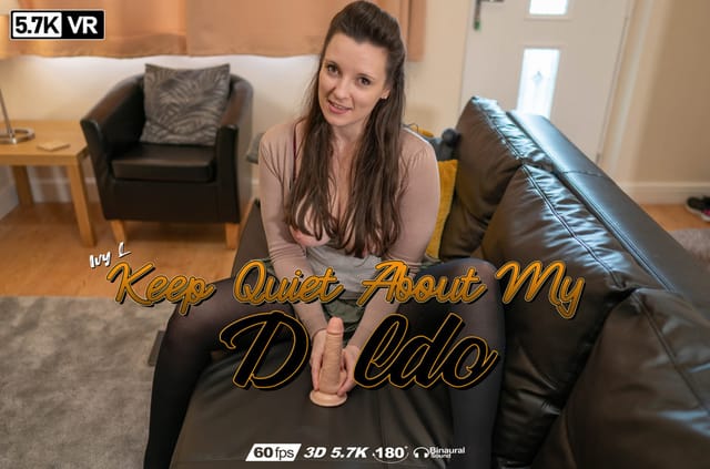 Brunette model Ivy L performs a solo act with a dildo in a 4K 60 FPS VR video by WankitNowVR.