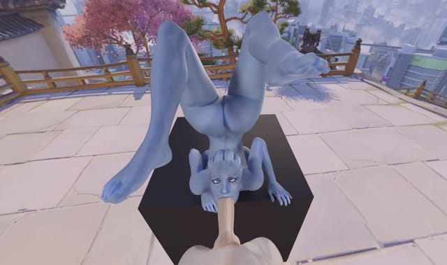CGI avatar Liara performs oral sex on camera in 3D VR 180 SBS 4K binaural audio production