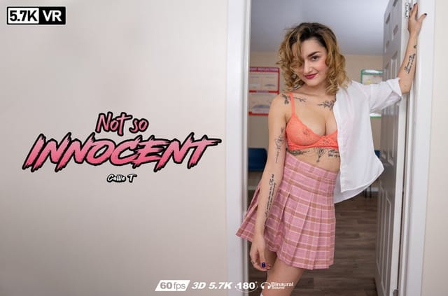 Brunette model Callie T performs a solo VR scene in 4K 60 FPS with premium passthrough visuals for an immersive experience.