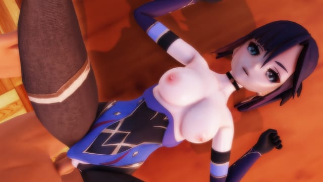 Mona from Genshin Impact performs missionary in a VR POV hentai scene with 5K resolution and 180 degree viewing.