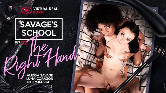 Alessa Savage and Luna Corazon perform oral sex on a partner in this 44 minute VR scene with 60 FPS resolution.