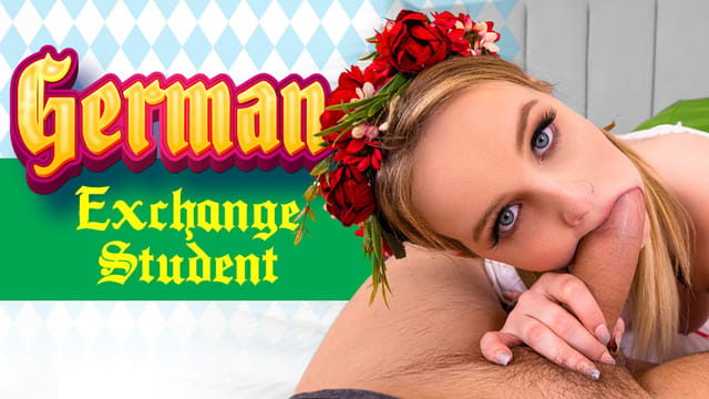 Eliza Eves performs a POV blowjob and titty fuck for a German exchange student in this 60 FPS VR premium video
