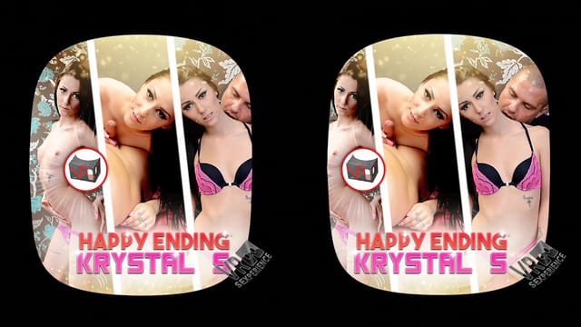 Krystal S performs a happy ending massage and footjob with a fisheye lens in this 60 FPS VR experience by VR Sexperience.