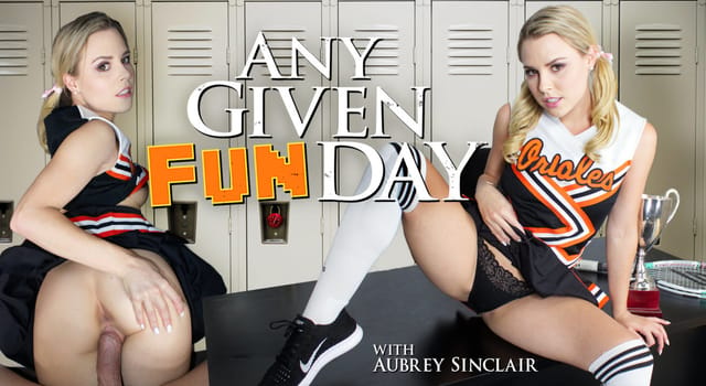 Cheerleader's POV Hot Mess: VR, POV in HD — Aubrey Sinclair VR porn scene