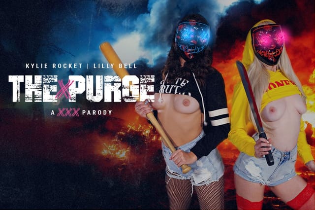 Kylie Rocket and Lilly Bell cosplay in a BadoinkVR POV scene with 60 FPS quality and 8K resolution.