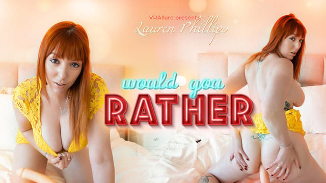 Lauren Phillips performs solo anal play in a VRAllure 4K 60 FPS VR video featuring realistic passthrough visuals.