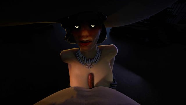 CGI Lady Dimitrescu performs a titty fuck in a 4K VR POV scene with a tall vampire woman.