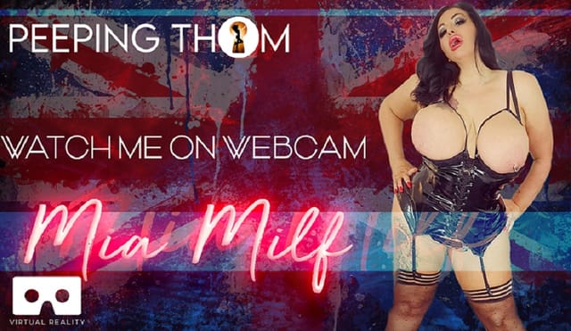 Brunette Mia Milf performs a solo webcam show in 4K VR with big tits and 60 FPS premium production.