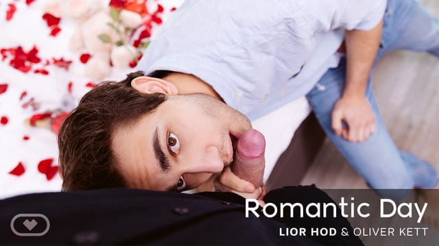 Lior Hod and Oliver Kett share a romantic gay VR POV scene featuring anal and blowjob action in 8K resolution for a premium viewing experience.