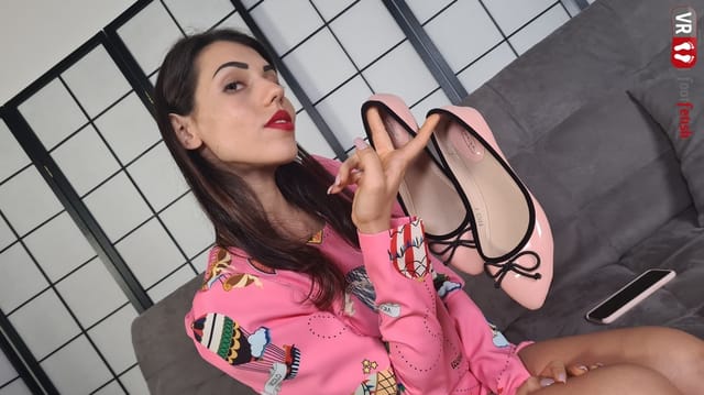 Super Sexy Petra In Midcalf Nylon Socks And Pink Ballerina Flats VRFootfetish — photo 3