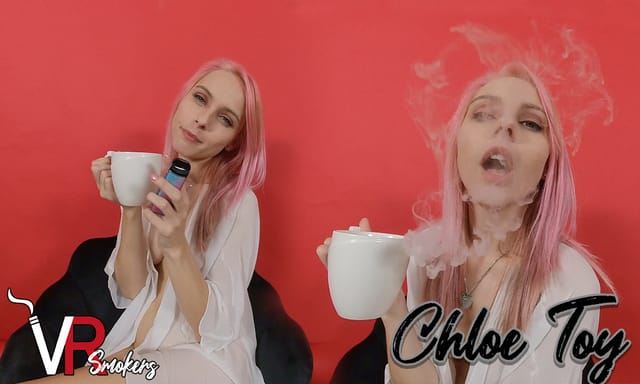 Chloe Toy vapes in a solo non POV VR Smokers scene filmed in 4K at 60 FPS with premium production quality.